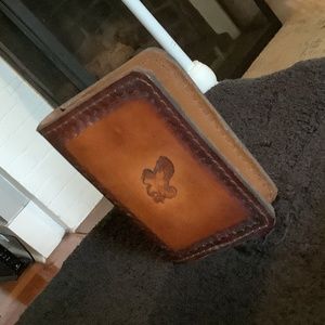 Tooled Leather Wallet Eagle Laced Edge Vintage Western